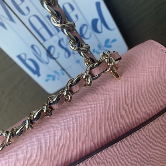 New Tory Burch Saffiano Leather “Channel”Chain Bag - Picture 8 of 16